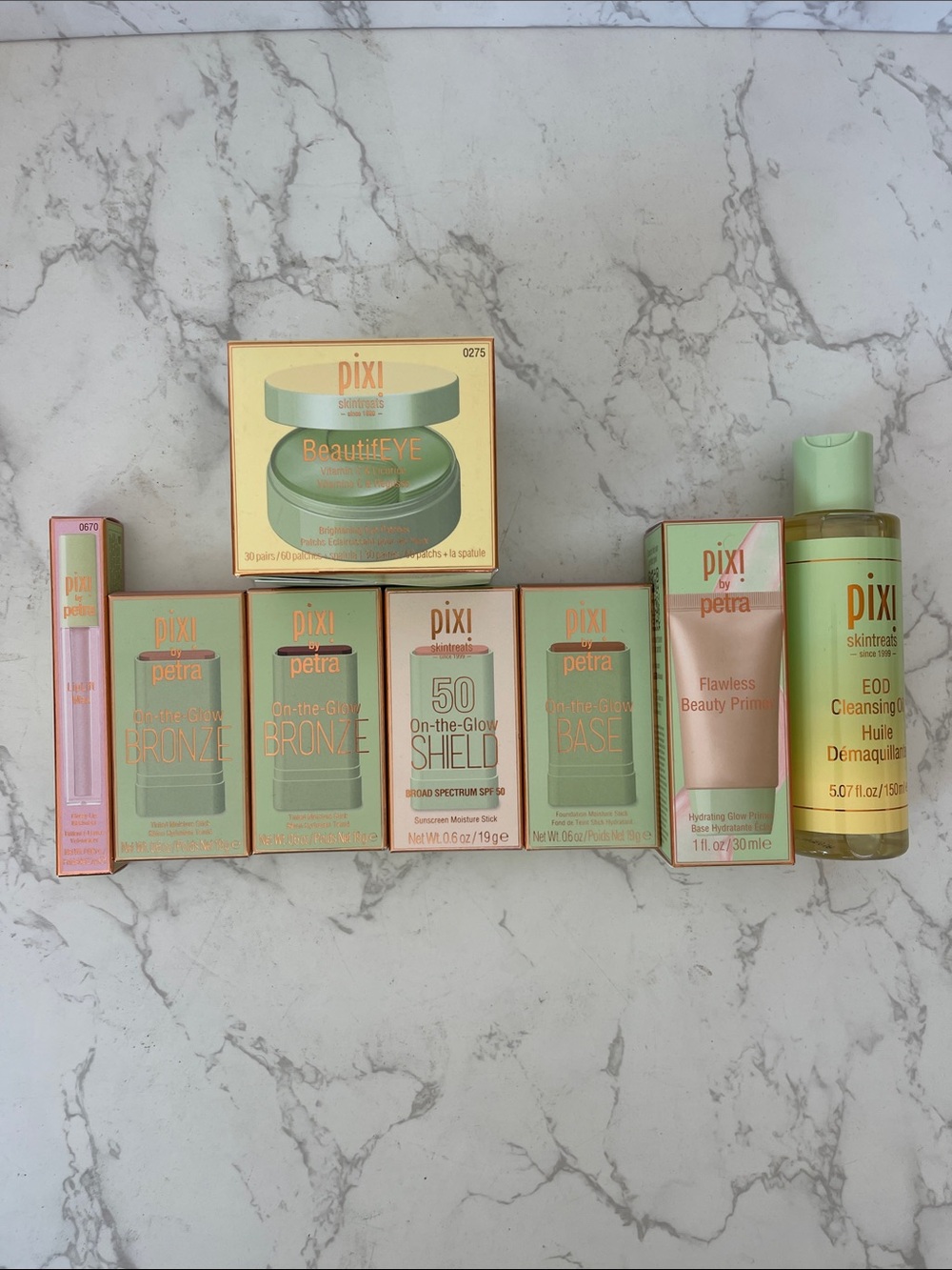 Pixi On-the-Glow Bronzer & Skincare Set — Mint and Gold